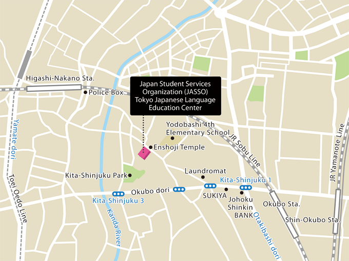 Map of Tokyo Japanese Language Education Center