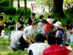 photo of a picnic  with local community