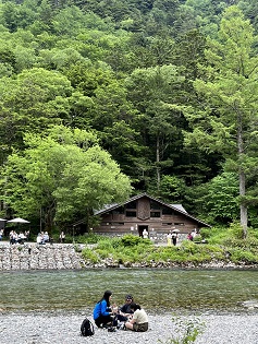 mountain and river