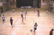 Photo of playing basketballs at a nearby school gymnasium