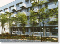 Photo of  the exterior view of the school dormitory