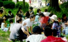 photo of a picnic with local community