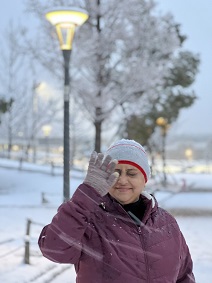 雪の景色と人物