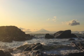 夕暮れの富士山
