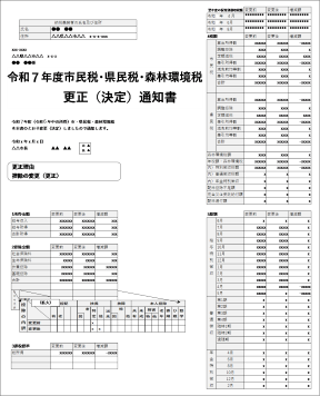 令和7年度更正（決定）通知書