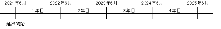 数年延滞している場合の猶予申請の例