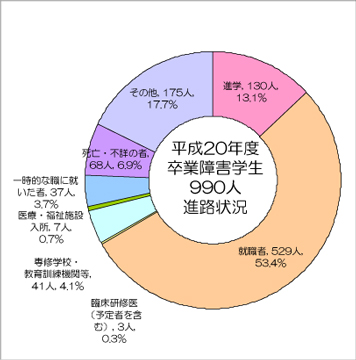 平成20年度卒業障害学生　990人